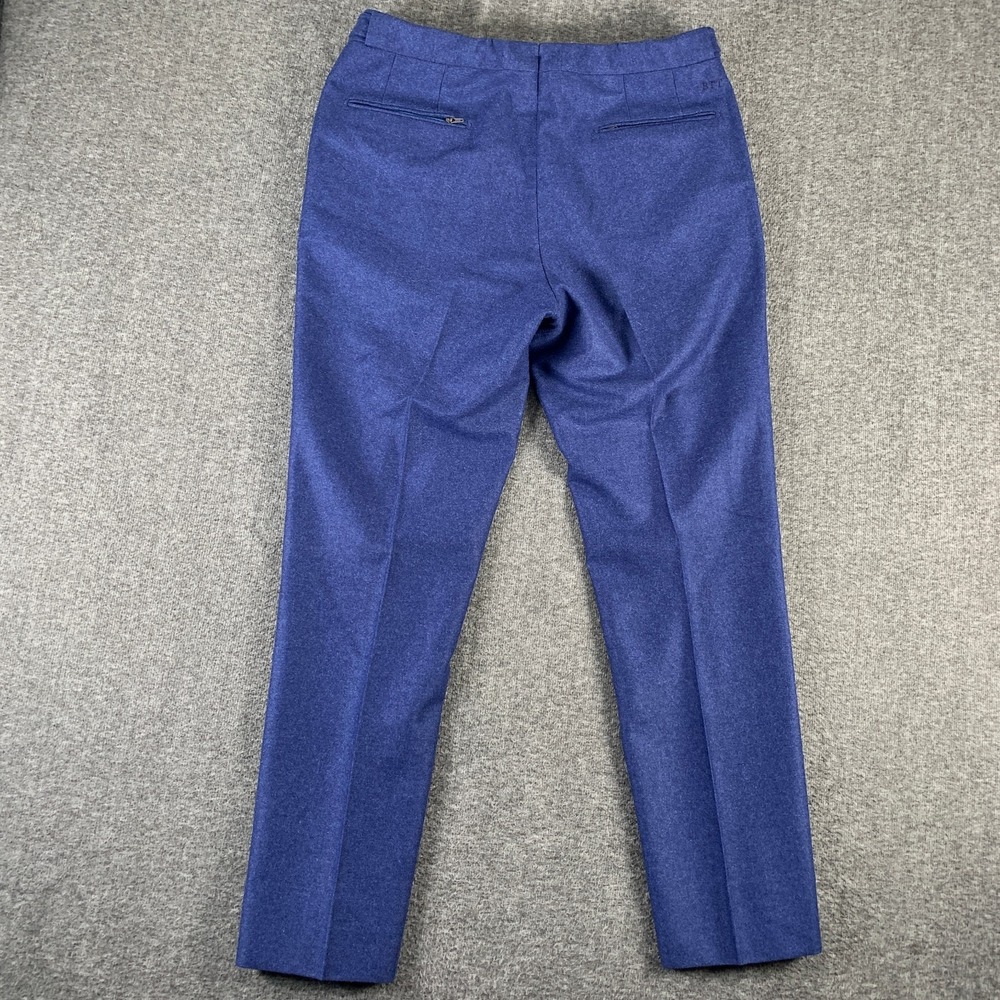 Vitale Baberis Canonico Wool Pant Men 36x30 Side Adjusters Flannel Luxury Blue - Picture 10 of 13